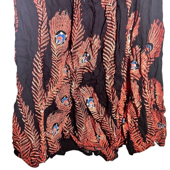 Cassee's Black Orange Strapless Peacock Sequin Dress Large - Picture 6 of 11